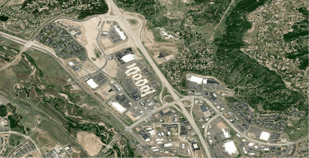 MapSavvy Bing Aerial layer, a straight-down overhead view of terrain